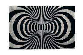Black And White Illusion Rug Illusion Rug Top View Handmade Wool Rugs Rugs Op Art