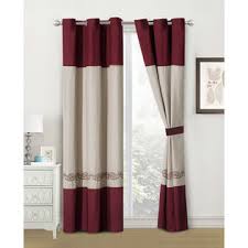 Eastbourne burgundy damask pencil pleat fully lined curtains. Hg Station 4 Pc Marquise Floral Paisley Embroidery Curtain Set Burgundy Brown Beige Drape Grommet Sheer Liner