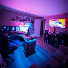 thinking about changing the walls to black in 2021 gaming room setup video game room design game room design