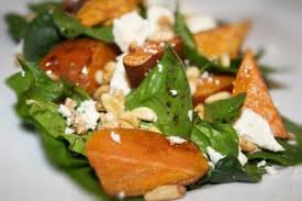 Sweet Potato Spinach Feta And Pinenut Salad Recipe By Lauren Tangey Recipe Salad With Sweet Potato Potatoe Salad Recipe Sweet Potato Spinach