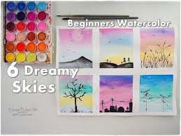 6 Dreamy Skies Watercolor Painting For Beginners Maremi S Small Art Youtube Small Art Watercolor Postcard Watercolor Paintings