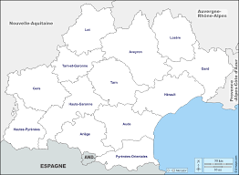 Décès, hospitalisations et guérisons dans la région occitanie. Occitanie Free Map Free Blank Map Free Outline Map Free Base Map Boundaries Departments Names