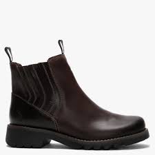 ralt dark brown leather chunky chelsea boots