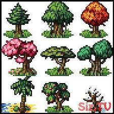 Creating your icon so it's looking all swish 'n' bang is in the detail, just a one pixel line can help add shadows and depth to really bring it to life. 32x32 Trees Practice Pixelart 32x32 Acnlart Pixelart Practice Trees Pixel Art Landscape Pixel Art Games Pixel Art Design