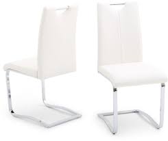 Gabi Dining Chair Pair White Faux Leather And Chrome Cfs Furniture Uk Shop with afterpay on eligible items.