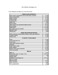 The Diabetic Exchange List Free Download