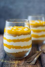 5 Ingredient Layered Mango Cheesecake Parfaits Mango Dessert Mango Dessert Recipes Parfait Recipes