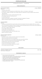 Banquet Server Resume Sample Mintresume