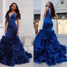 Navy Blue Black Girl Prom Dresses 2022 Vestidos Elegantes De Fiesta Sexy V Neck Mermaid Formal Evening Dress Occasion Gowns Prom Dresses Aliexpress