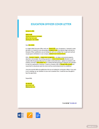 Free Education Officer Cover Letter Template Word Doc Apple Mac Pages Google Docs Cover Letter Template Letter Template Word Letter Templates