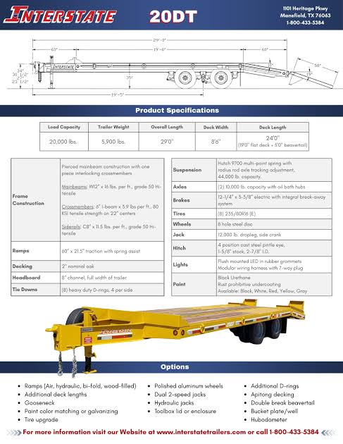 Interstate 20DT Flatbed Trailer