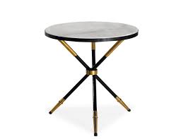 This side table features a black and gold finish. Vasilis Round Black Gold Side Table Casa Uniqua