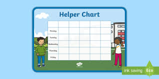 Editable Helper Chart Helper Timetable Being A Good