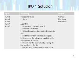 Ipo Lap Problem 1 Create A Flow Chart And Ipo For The