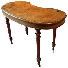 Antique Edwardian Walnut Kidney Shaped Writing Desk Table Kidney Shaped Desk Table Desk Writing Desk