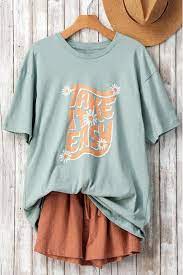 Take It Easy Oversized Graphic Tee Neden Road
