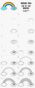 You can either try and copy the example or come up with your own shape. How To Draw A Rainbow Cloud Step By Step Rainbow Drawing My Little Pony Fluttershy Drawing For Kids