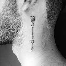 30 Patience Tattoo Designs Fur Manner Word Ink Ideen Mann Stil Tattoo Patience Tattoo Best Neck Tattoos Small Neck Tattoos