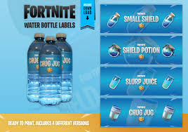 Chug jug water bottle fortnite. Partyupdesigns On Twitter Are Your Children Saying Their Constantly Thirsty If So Why Not Grab Them A Healthy Bottle Of Chug Jug Small Sheild Potion Or Slurp Juice Water Bottle Labels Can