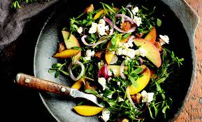 November 3, 2011 by carrie ciula last updated on: Purslane Peach Salad With Feta And Pickled Red Onions Recipe James Beard Foundation