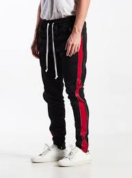 Black And Red Joggers Mens Ziphide Track Pants In Black And Red Mens Clothing Styles Mens Joggers Mens Sweatpants