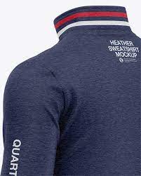 Download Men S Heather Quarter Zip Sweatshirt Mockup Back Half Side View In Apparel Mockups On Yellow Images Object Mockups