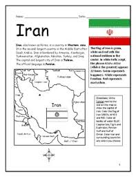 Introduce Your Students To Iran With This Printable Handout Of Two Worksheets Plus Answer Key Your Students Will Read A Brief Ove Iran Handouts Iran Culture