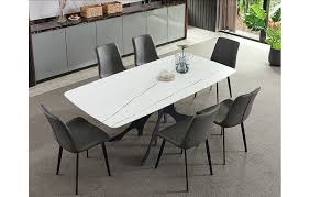The table is designed with a versatile silhouette and is available in a few different colors, so you can choose which hue suits your space. Contemporary Style Sintered Stone Dining Room Table For The Home Furniture