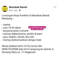 * cuaca ditunjukkan dalam waktu setempat. Loker Martabak Gombong Lowongan Kerja Team Officer Zwena Di Solo Info Loker Solo Lowongan Kerja Terbaru Badan Pom Februari 2021