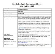 After completing the badge, for the first time in my life, i felt prepared to succeed financially in the real world. Boy Scouts Personal Management Worksheet Promotiontablecovers