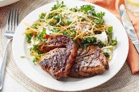Honey Mustard Lamb With Zucchini And Pineapple Slaw Recipe Lamb Recipes Summertime Recipes Honey Mustard