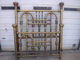 Headboard and rails only, does not include footboard. Amazing Vintage Brass Bed Complete With Rails Headboard And Footboard No Mattress Lawrence Ks Antiquities Furniture Mancave Collectibles Auction Starting Bids 1 Round 2 Equip Bid