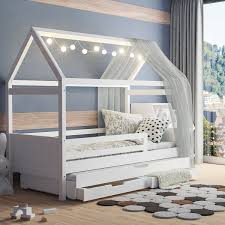 Bett mit unterbett , beide 90x200 inkl. Wallenfels Hausbett Maya Mit Offenem Dach Exklusiv Bei Wallenfels