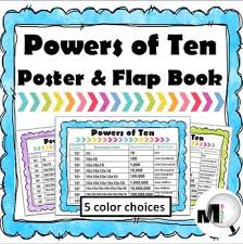 powers of 10 math poster interactive flap book