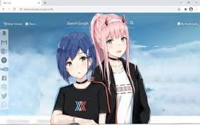 Red, white, and orange abstract digital wallpaper, anime, anime girls. Darling In The Franxx Wallpaper Background Chrome Theme New Tab