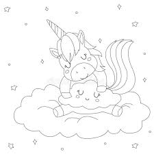 Feel free to print and color from the best 40+ cute unicorn coloring pages at getcolorings.com. Cute Sleeping Unicorn Coloring Page For Kids Vector Design Stock Vector Illustration Of Line Coloring 167889411