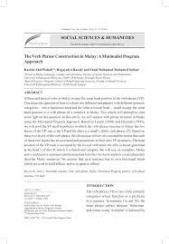 Contextual translation of frasa keselamatan into english. Pdf The Verb Phrase Construction In Malay The Minimalist Program