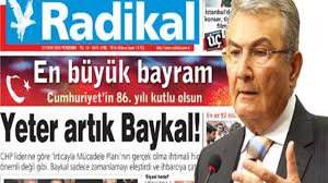 Radikal, Deniz Baykal'ı manşetten vurdu