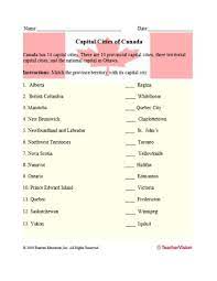 Maybe you would like to learn more about one of these? Capital Cities Of Canada Worksheet Teachervision