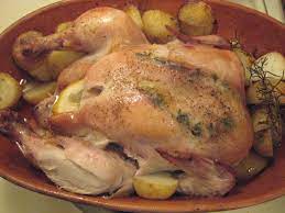 Gather around this classic roast chicken from delish.com for dinner tonight. Roast Chicken In A Romertopf Clay Roaster Trust In Kim She Will Guide Thee
