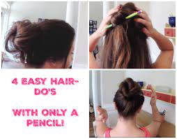 4 Fast And Easy Hairdo S That You Can Do With Only A Pencil Easiest Hairstyles Ever Lifehack Hairhack Up Do S And Easy Hairstyles Easy Hair Dos Hair Styles