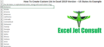 Click here to read the full list of us states and their capitals. How To Create Custom List In Excel 2019 Version Us States As An Example Data Analytics