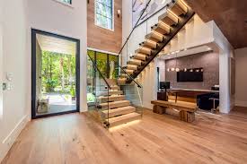 5 Inch Custom White Oak Floating Staircase Tread - Ability Wood Flooring