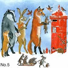 5 Mixed Christmas Cards Pack B Animals British Wildlife Etsy Christmas Paintings Christmas Art Whimsical Art