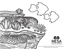 Ocean Floor Printable Coloring Sheet Based On The Murals In The Children S Room Of The Main Branch Of Me Printable Coloring Sheets Childrens Room Local Artists