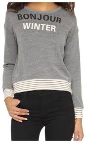 Sundry Bonjour Winter Striped Grey Sweater 57 Off Retail