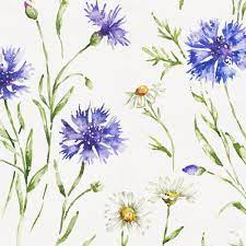 Cornflower Fields Fabric By The Yard In 2020 Watercolor Fabric Cornflower Vintage Crafts