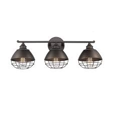 Shop 3 Light Industrial Bronze Bathroom Light Fixture Overstock 31748060