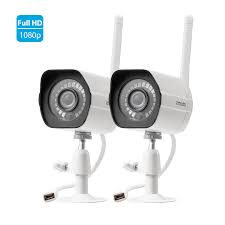 Wireless cameras work by transmitting the camera's video through a radio (rf) transmitter. Zmodo Full Hd Outdoor Home Wifi Security Surveillance Video Cameras System 2 Pack Work With Google Assistant Walmart Com Walmart Com
