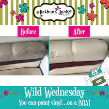 Rethunk Junk By Laura Resin Paint Rethunk Junk By Laura Resin Paint Rethunk Junk Painted Vinyl Boat Seats